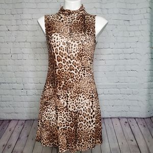 My Beloved Leopard Animal Print Tunic Mini Dress Size S